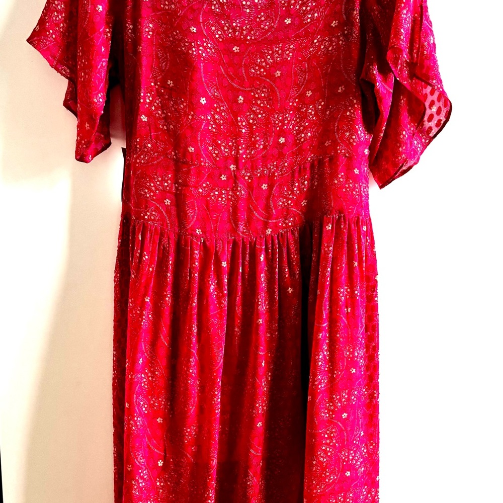 EQUIPMENT PARIS LIGHTWEIGHT SILK MIDI DRESS BUTTON FRONT 6 SMALL FLOWY FEMININE - Picture 12 of 13